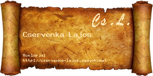 Cservenka Lajos névjegykártya